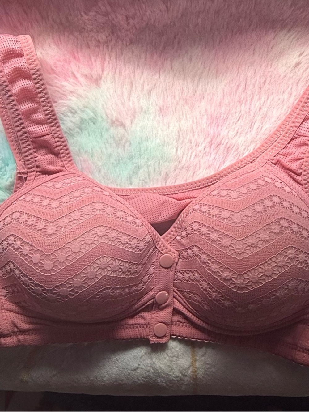 Soft Lace Front-Closure Bra in Dusty Pink